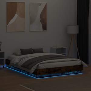Rám postele s LED osvětlením kouřový dub 120 x 190 cm - obrázek 4