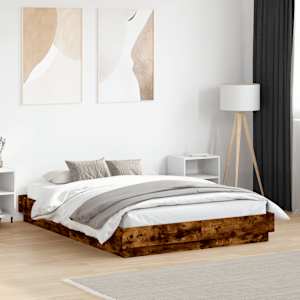 Rám postele s LED osvětlením kouřový dub 120 x 190 cm - obrázek 1