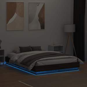 Rám postele s LED osvětlením hnědý dub 120 x 190 cm - obrázek 4