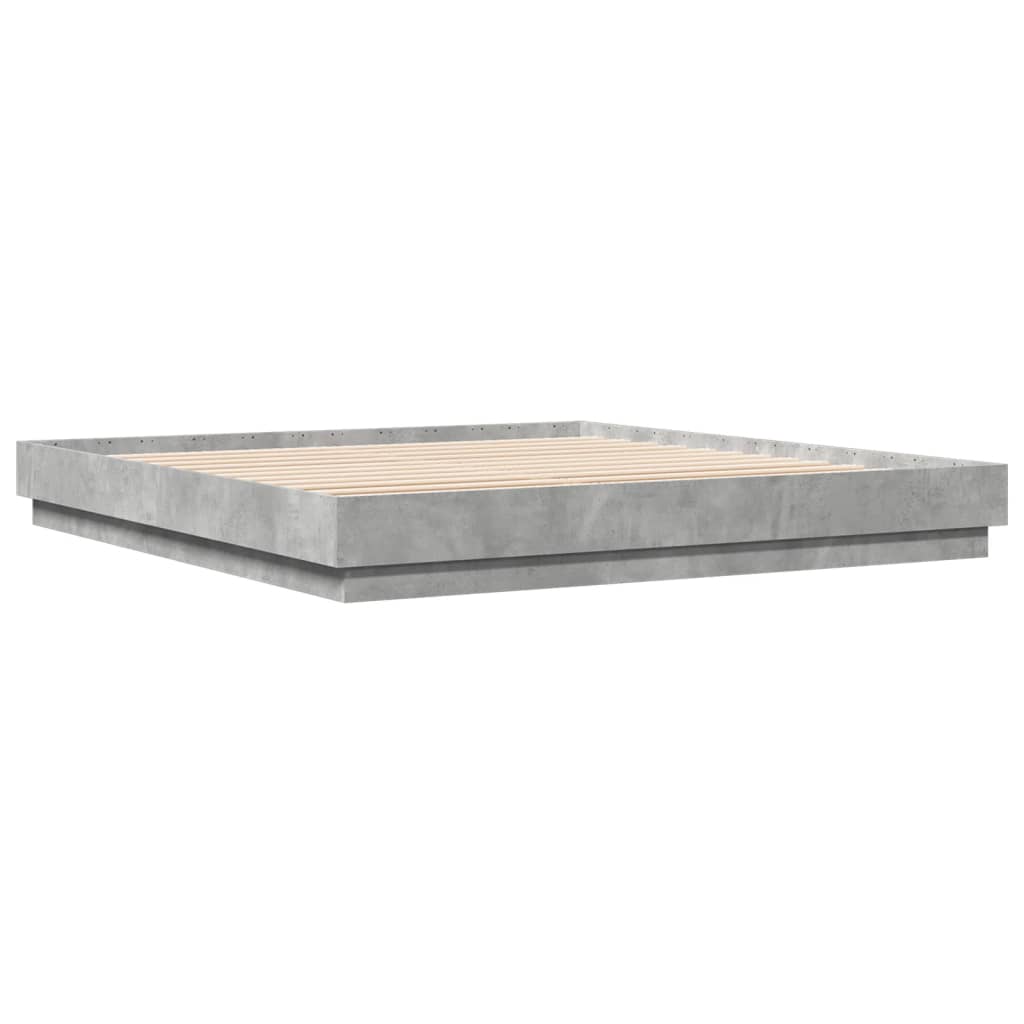 vidaXL Bedframe bewerkt hout betongrijs 200x200 cm afbeelding