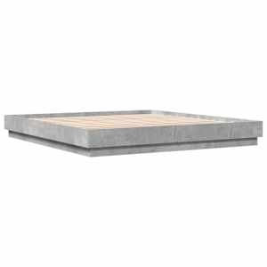 Rám postele betonově šedý 200 x 200 cm kompozitní dřevo - obrázek 6