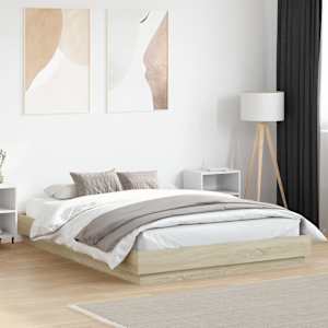 Posteljni okvir sonoma hrast 160x200 cm inženirski les
