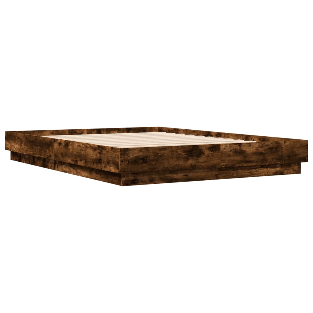 vidaXL Bedframe bewerkt hout gerookt eikenkleurig 160x200 cm afbeelding