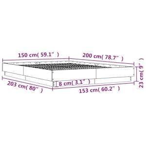 Rám postele betonově šedý 150 x 200 cm kompozitní dřevo - obrázek 9