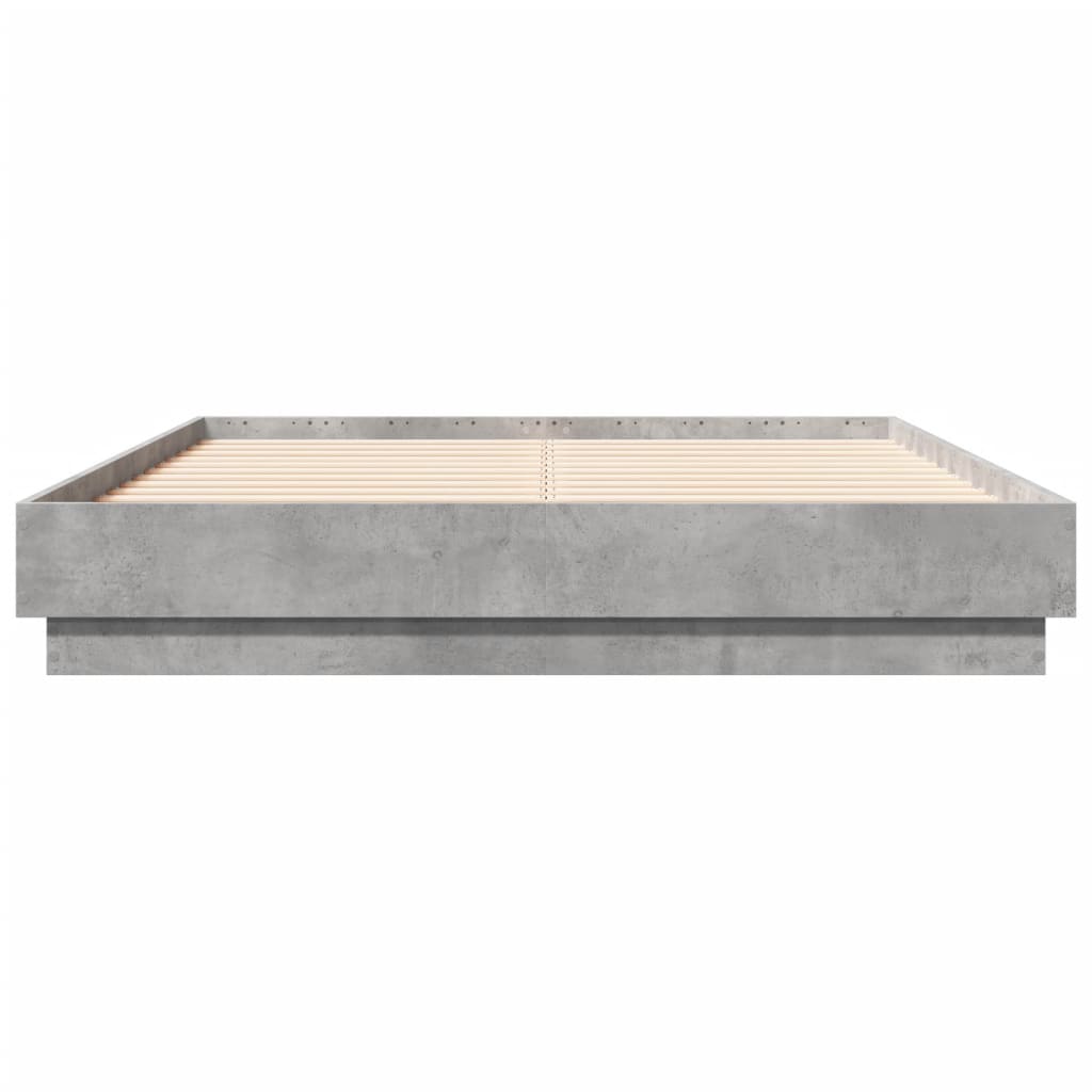 vidaXL Bedframe bewerkt hout betongrijs 120x190 cm grijs, foto 4