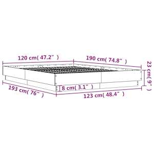 Rám postele betonově šedý 120 x 190 cm kompozitní dřevo - obrázek 9