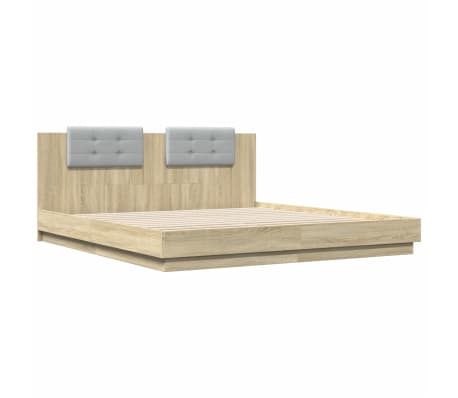 vidaXL Bed Frame without Mattress Sonoma Oak 200x200cm