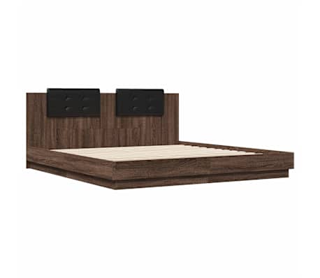 vidaXL Bed Frame without Mattress Brown Oak 180x200 cm Super King