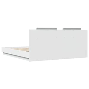 Rám postele s čelem bílý 160 x 200 cm kompozitní dřevo - obrázek 6