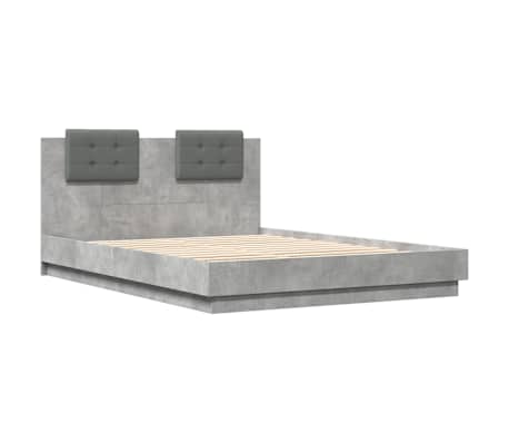 vidaXL Cadre de lit sans matelas gris b&eacute;ton 140x200 cm