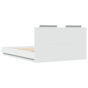 Rám postele s čelem bílý 120 x 200 cm kompozitní dřevo - obrázek 6
