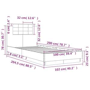 Rám postele s čelem bílý 100 x 200 cm kompozitní dřevo - obrázek 9