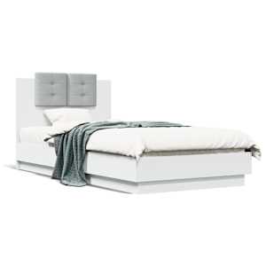 Rám postele s čelem bílý 75 x 190 cm kompozitní dřevo - obrázek 2