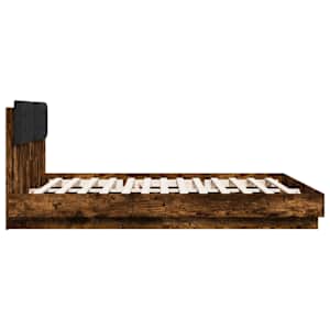 Rám postele s čelem a LED osvětlením kouřový dub 200x200 cm - obrázek 7