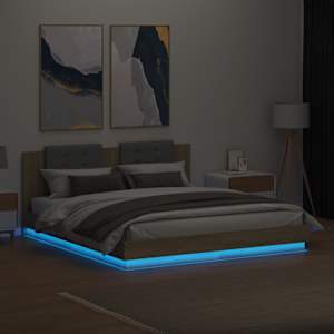 Rám postele s čelem a LED osvětlením dub sonoma 180x200 cm - obrázek 4