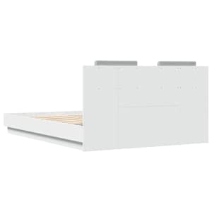 Rám postele s čelem a LED osvětlením bílý 120 x 200 cm - obrázek 8