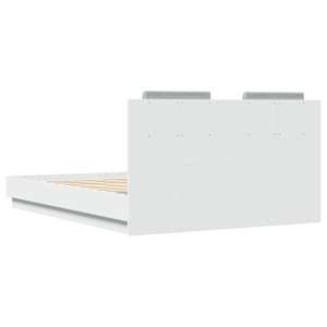 Rám postele s čelem a LED osvětlením bílý 140 x 190 cm - obrázek 8