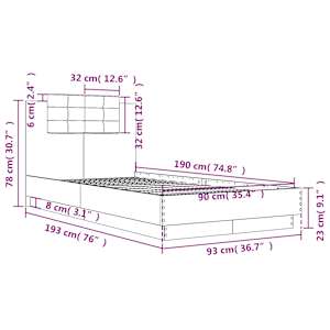 Rám postele s čelem a LED osvětlením bílý 90 x 190 cm - obrázek 14