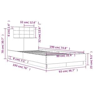 Rám postele s čelem a LED osvětlením dub sonoma 90 x 190 cm - obrázek 14