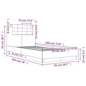 Rám postele s čelem a LED osvětlením dub sonoma 75 x 190 cm - obrázek 14