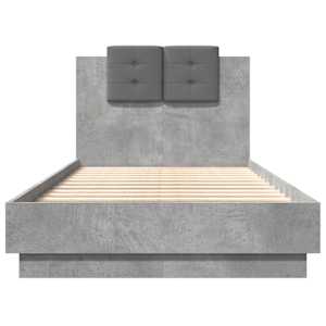 Rám postele s čelem a LED osvětlením betonově šedý 75 x 190 cm - obrázek 6
