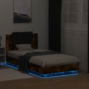 Rám postele s čelem a LED osvětlením kouřový dub 75 x 190 cm - obrázek 4