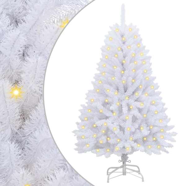 vidaXL Tehisj&otilde;ulupuu 150 LED-i PVC ja teras Valge