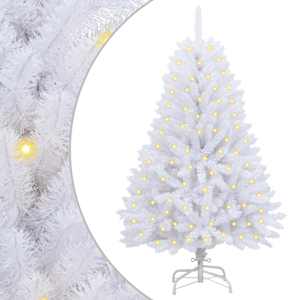Umělý vánoční stromeček s 150 LED diodami Bílá 120 cm PVC a kov - obrázek 2