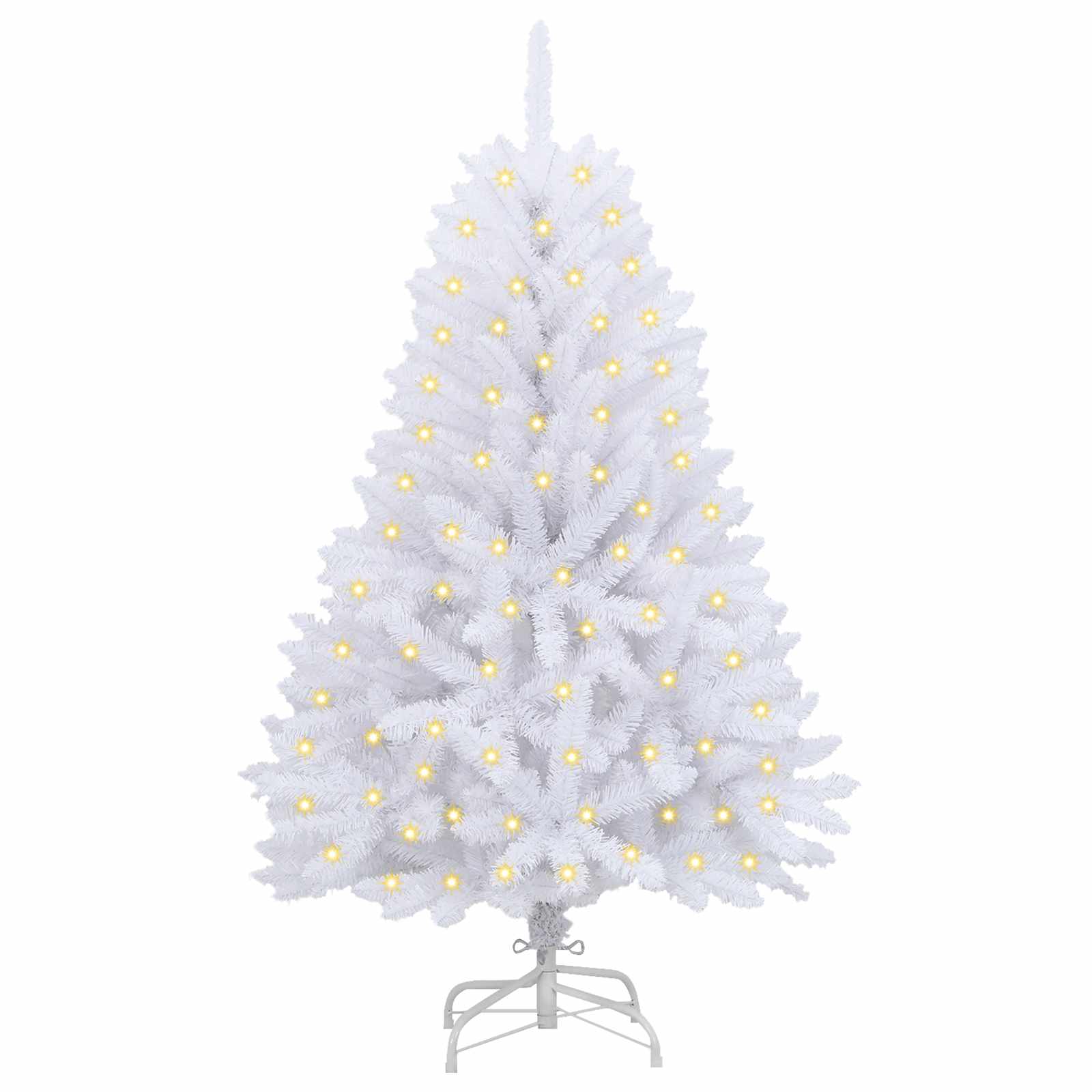 Sapin de Noël artificiel avec 150 LED Blanc 120 cm PVC et métal – Image 3