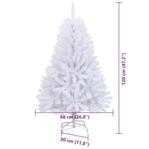 Umělý vánoční stromeček s 150 LED diodami Bílá 120 cm PVC a kov - obrázek 13