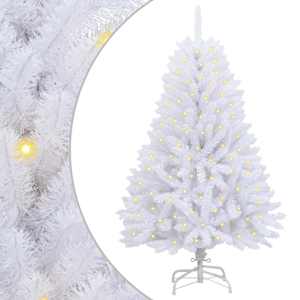 Umělý vánoční stromeček s 150 LED diodami Bílá 150 cm PVC a kov - obrázek 2
