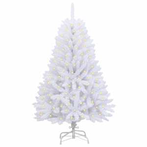 Umělý vánoční stromeček s 150 LED diodami Bílá 150 cm PVC a kov - obrázek 3