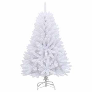 Umělý vánoční stromeček s 150 LED diodami Bílá 150 cm PVC a kov - obrázek 4