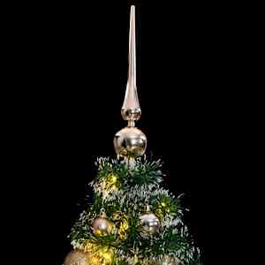 vidaXL Sapin de No&euml;l artificiel 150 LED&boules&neige floqu&eacute;e 120 cm