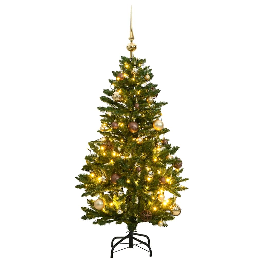 vidaXL Künstlicher Weihnachtsbaum Klappbar 150 LEDs & Kugeln 150 cm