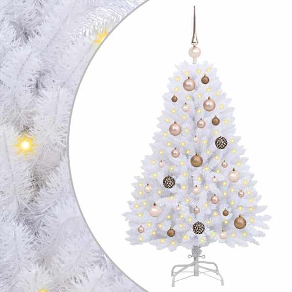 vidaXL Tehisj&otilde;ulupuu 120 cm PVC ja teras Valge