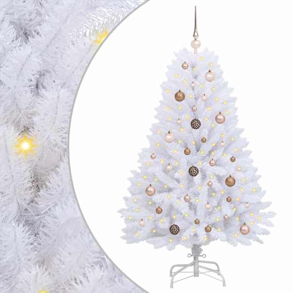 vidaXL Tehisj&otilde;ulupuu 150 cm PVC ja teras Valge
