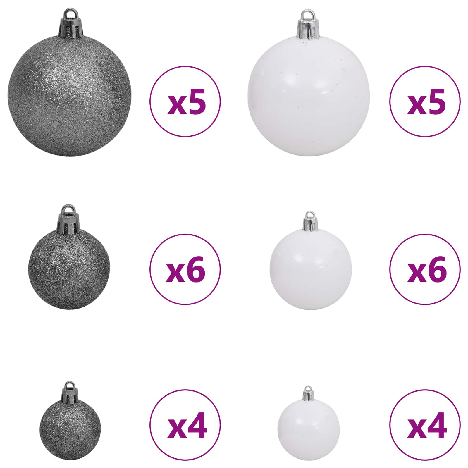 Sapin de Noël artificiel 68 x 68 x 120 cm PVC et métal – Image 7