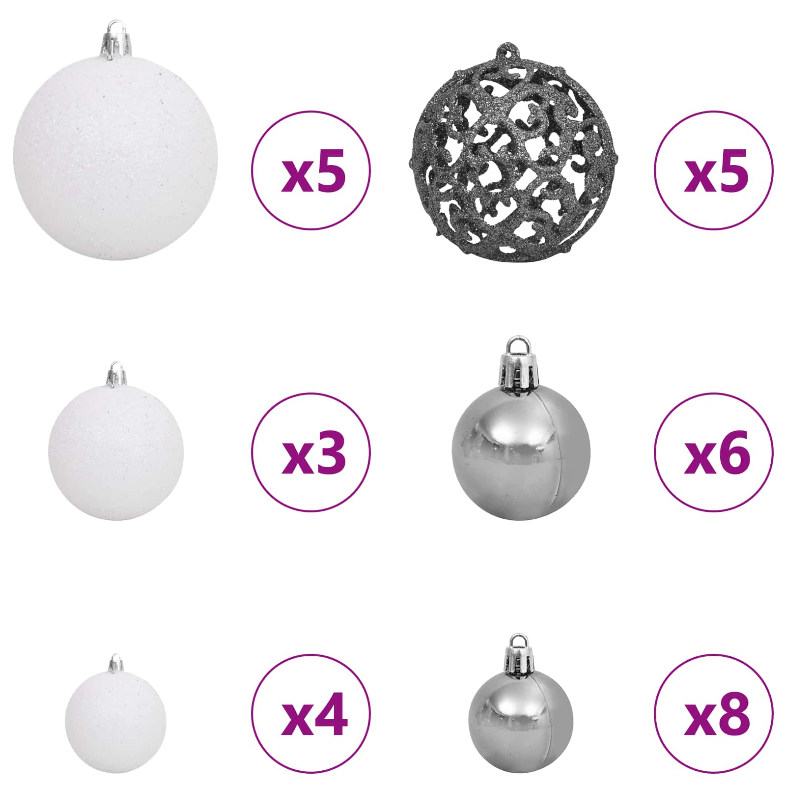 Sapin de Noël artificiel 68 x 68 x 120 cm PVC et métal – Image 8