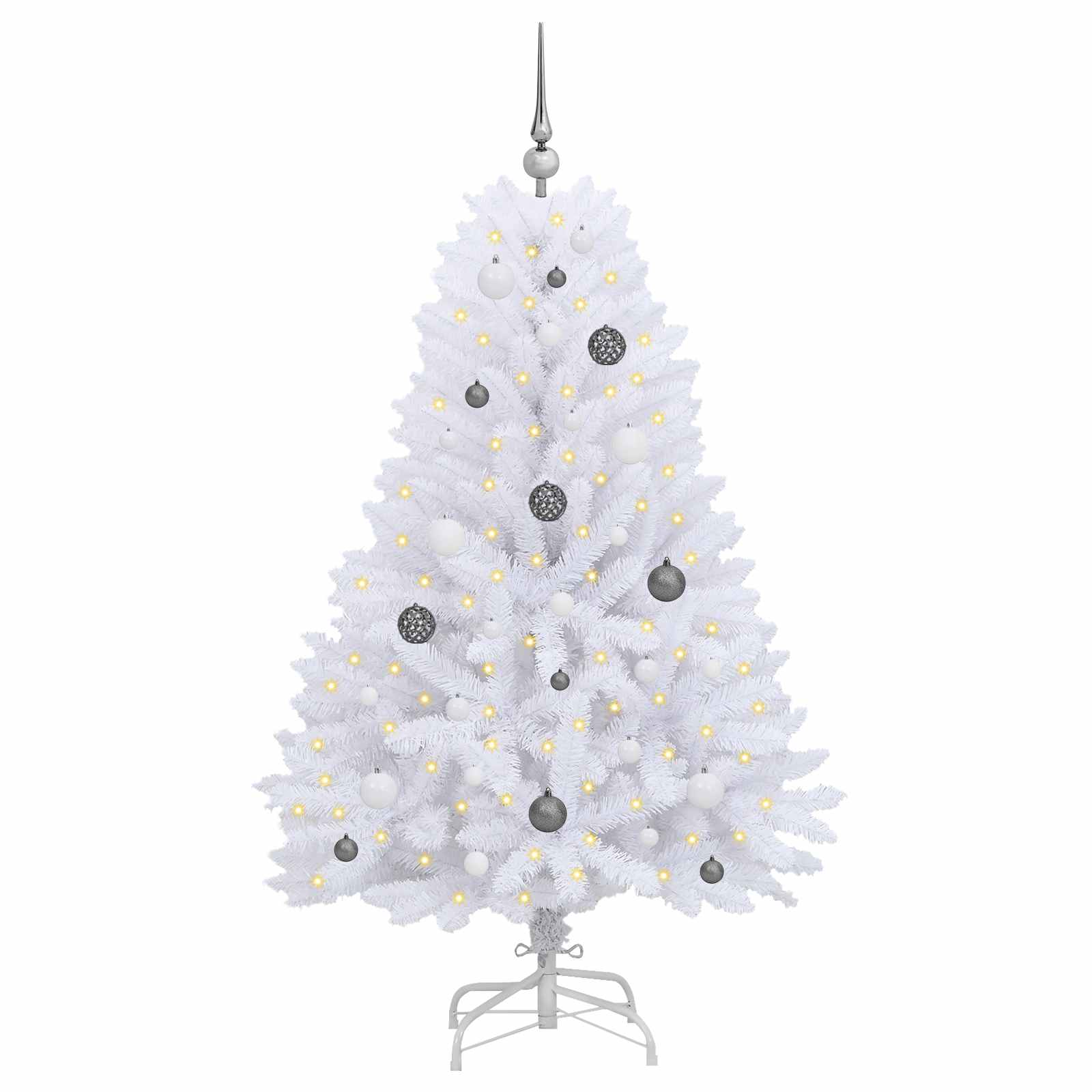 Thumbnail - vidaXL Künstlicher Weihnachtsbaum Weiß 80 x 80 x 150 cm PVC und Metall