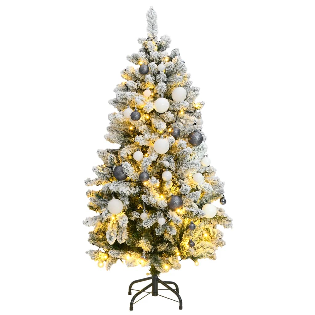 Image of vidaXL Artificial Hinged Christmas Tree 150 LEDs & Ball Set 150 cm