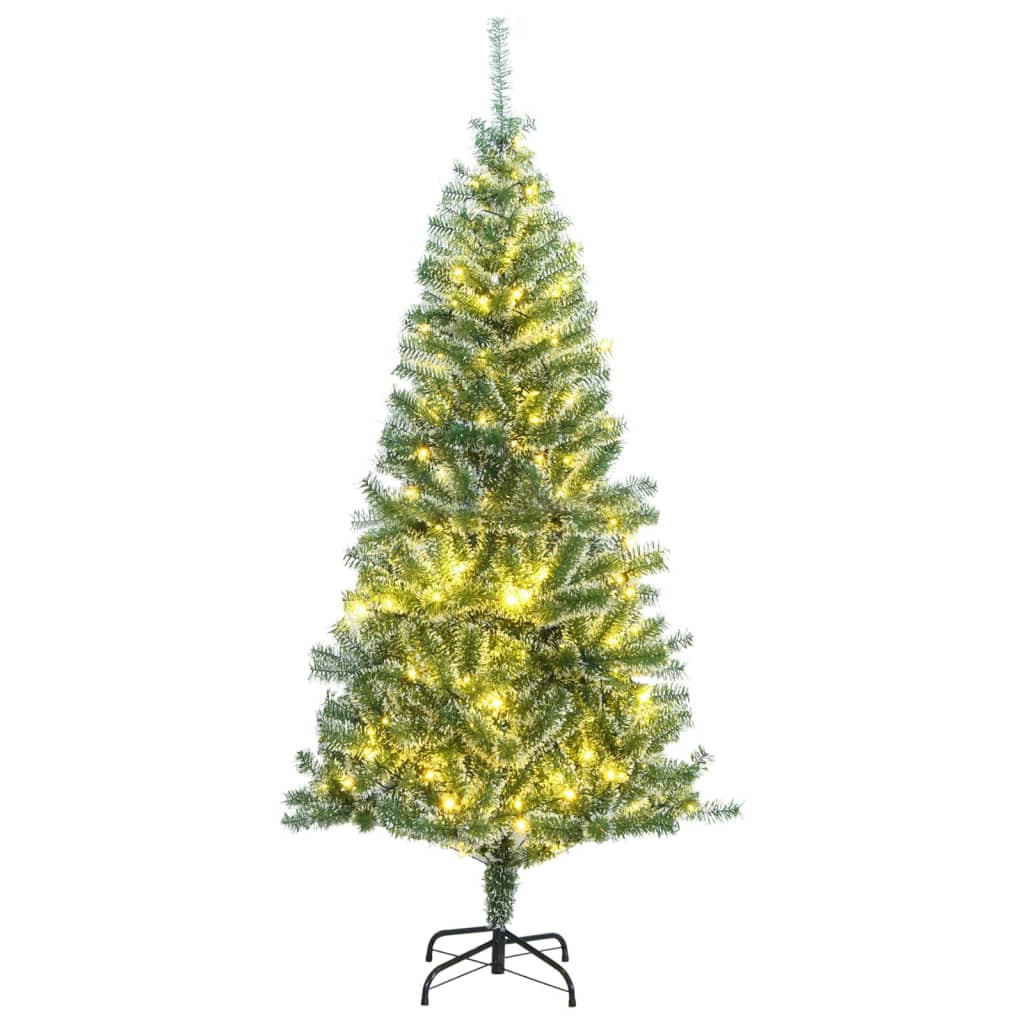 Image of vidaXL Artificial Christmas Tree 300 LEDs & Flocked Snow 210 cm