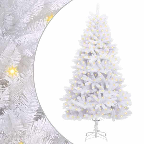 vidaXL Tehisj&otilde;ulupuu 300 LED-i PVC ja teras Valge