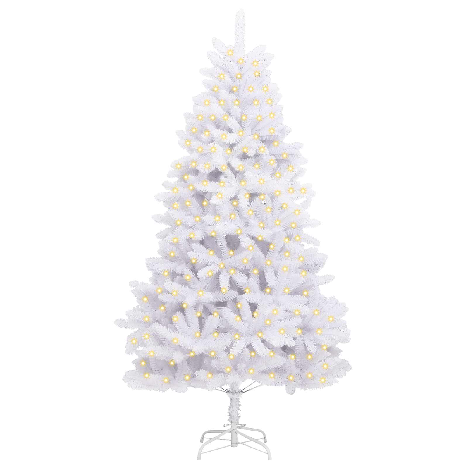 Sapin de Noël artificiel avec 300 LED Blanc 210 cm PVC et métal – Image 3