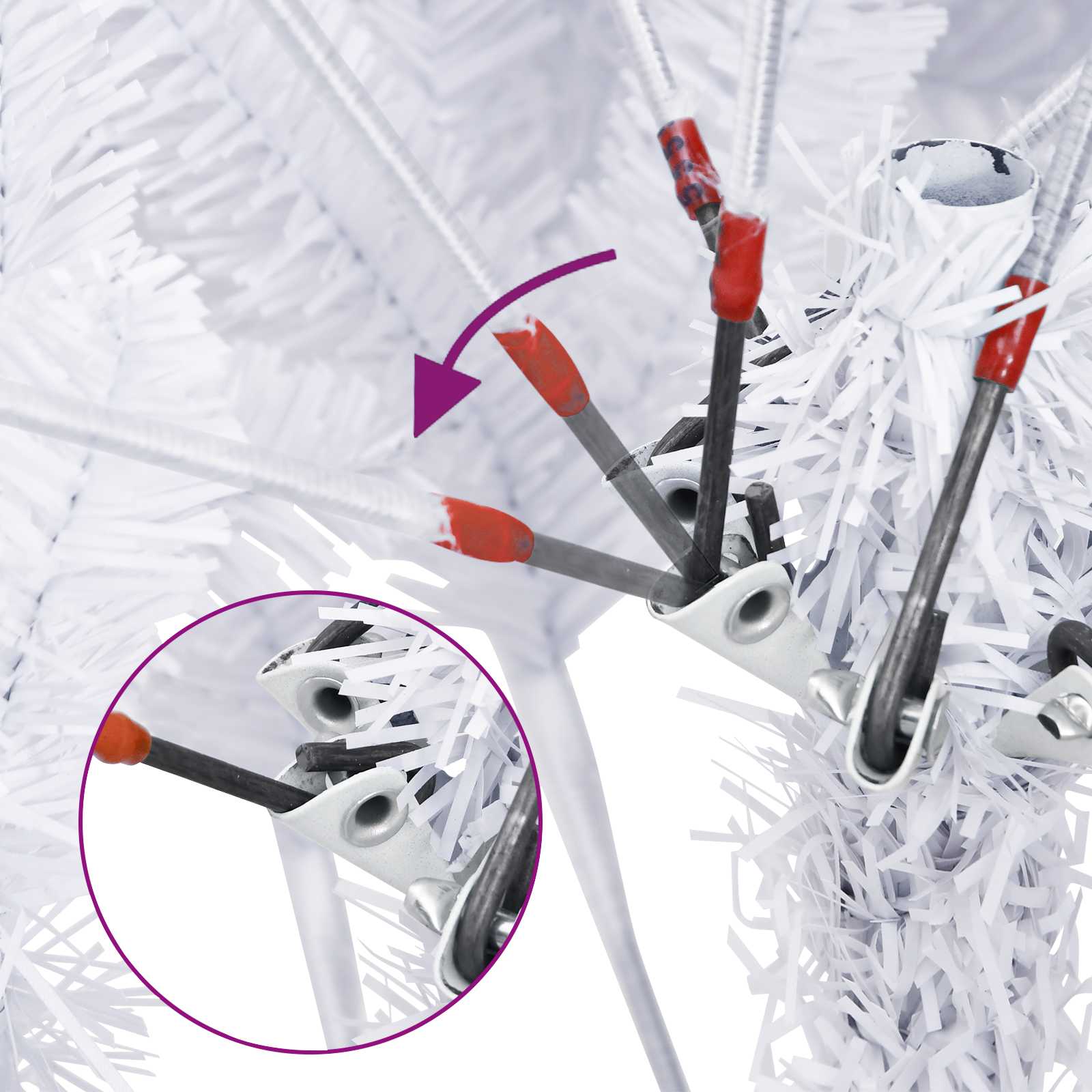 Kunstkerstboom met 300 LED Wit 240 cm PVC en Metaal image 13