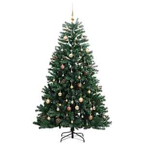 Umělý sklápěcí vánoční stromek s 300 LED a koulemi 210 cm - obrázek 4