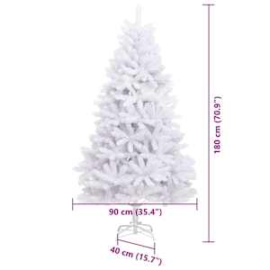 Umělý vánoční stromeček Bílá 90 x 90 x 180 cm PVC a kov - obrázek 16