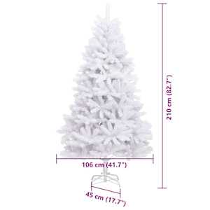 Umělý vánoční stromeček Bílá 106 x 106 x 210 cm PVC a kov - obrázek 16