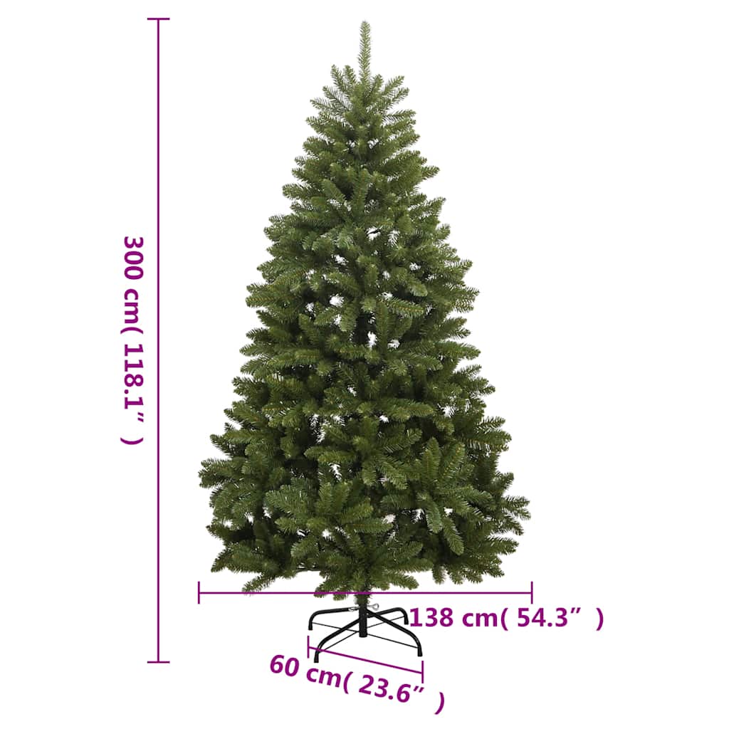 Umetna novoletna jelka 300 LED diod in komplet bučk 300 cm