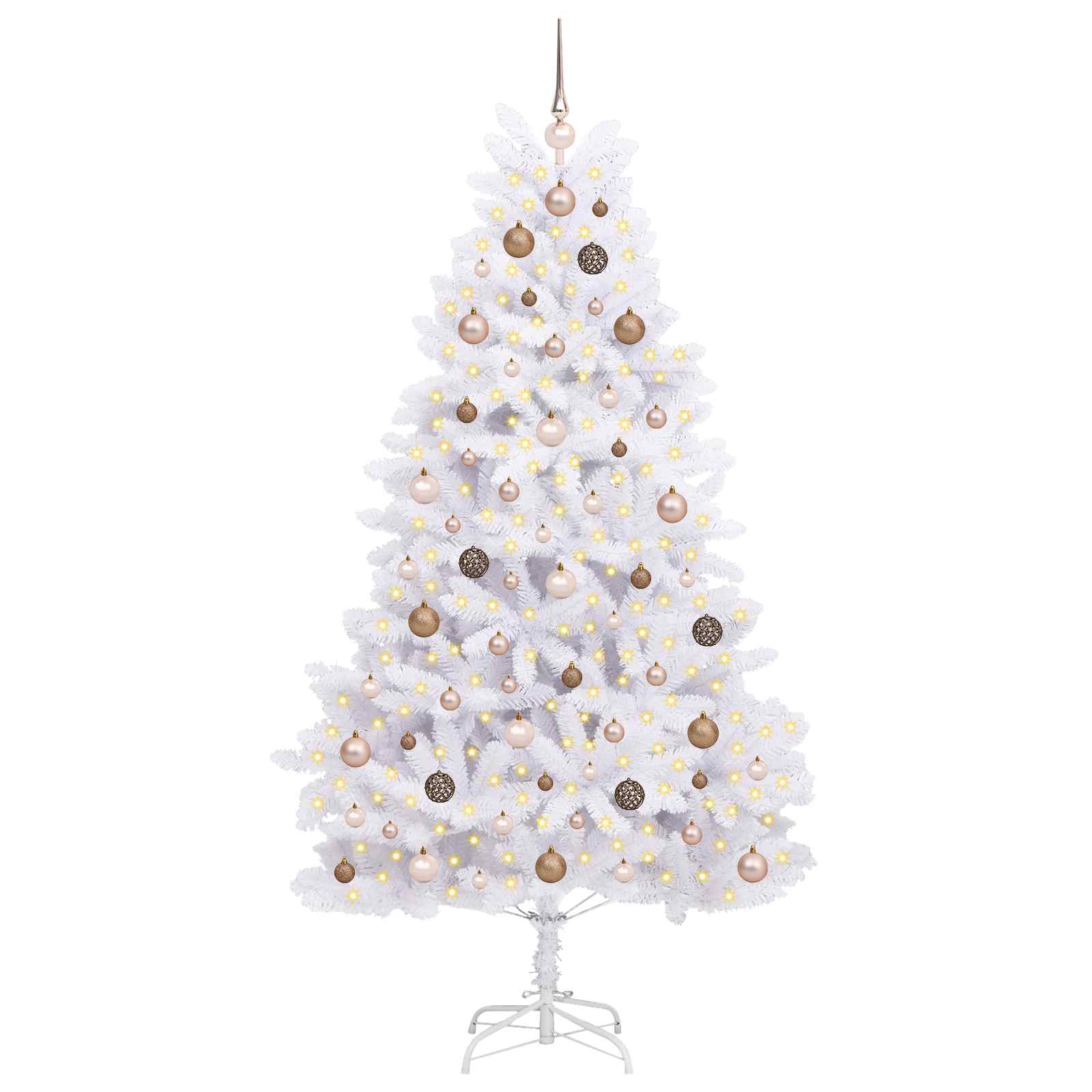 Umestno božično drevo 210 cm PVC in jeklo Bela
